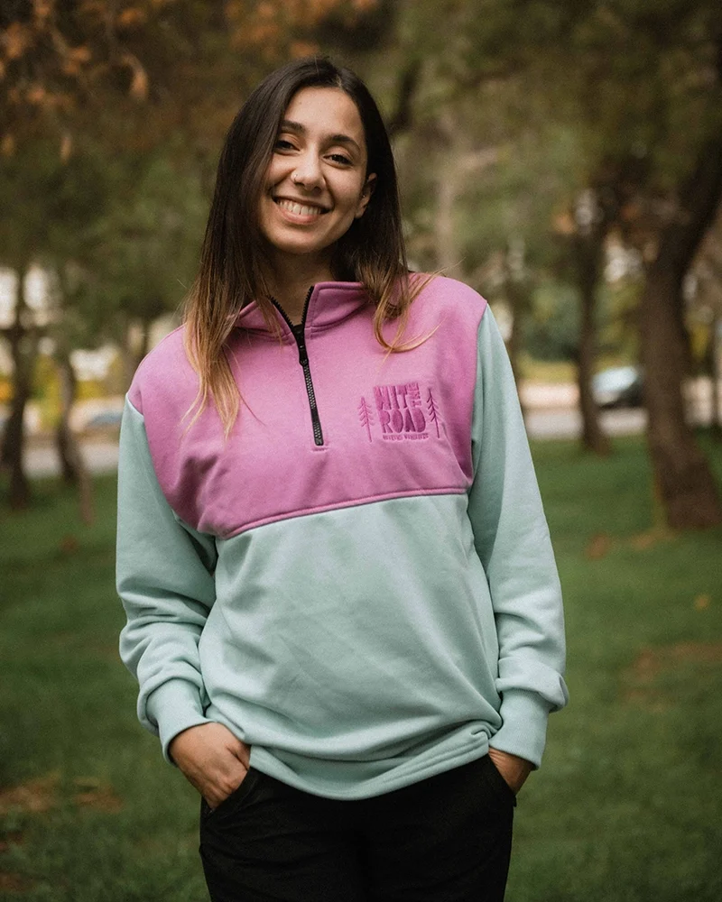 HitTheRoad-HalfZip-Dirfi-01 Tymfi Half-Zip Sweatshirt Lilac - Veraman - Image 1