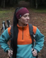 Smolikas Half-Zip Sweatshirt Orange - Teal - Image 2
