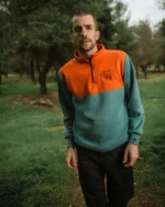Smolikas Half-Zip Sweatshirt Orange - Teal - Image 6