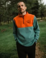 Smolikas Half-Zip Sweatshirt Orange - Teal