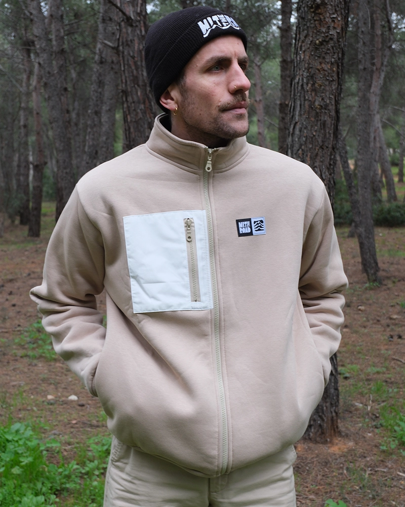 HTR_ZIP-Sweatshirt-Men-Beige-05 Zip Sweatshirt – Beige - Image 1