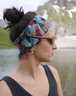 Headband  Teal - Brown